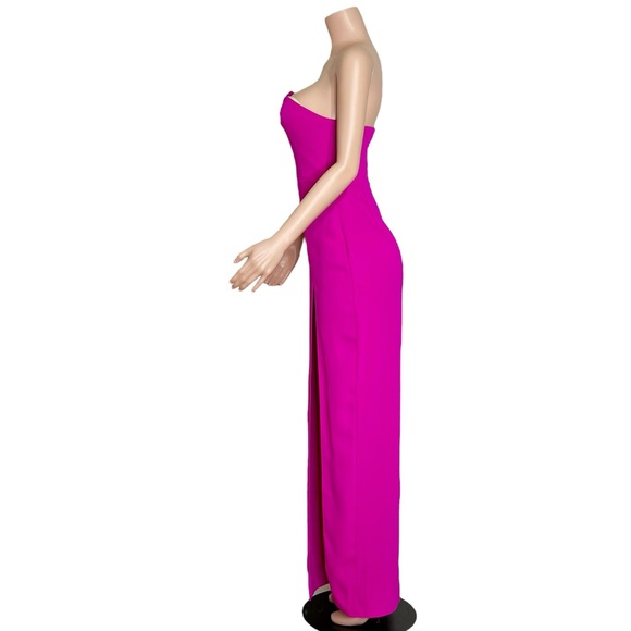 NEW AMANDA UPRICHARD Strapless Puzzle Gown, Dark Hot Pink, Small - Picture 11 of 14